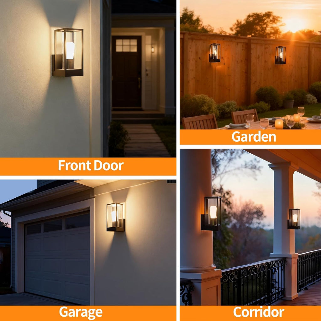 Modern Outdoor Wall Light  Waterproof Aluminum Porch Lantern for Front Door, Patio & Garage Stylish Exterior Lighting Fixture