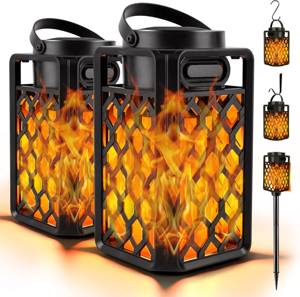 Outdoor Bluetooth Speaker Lantern with Flame Effect, Waterproof Wireless Patio Speaker, 10W Stereo Sound for Garden, Porch, Camping & Parties