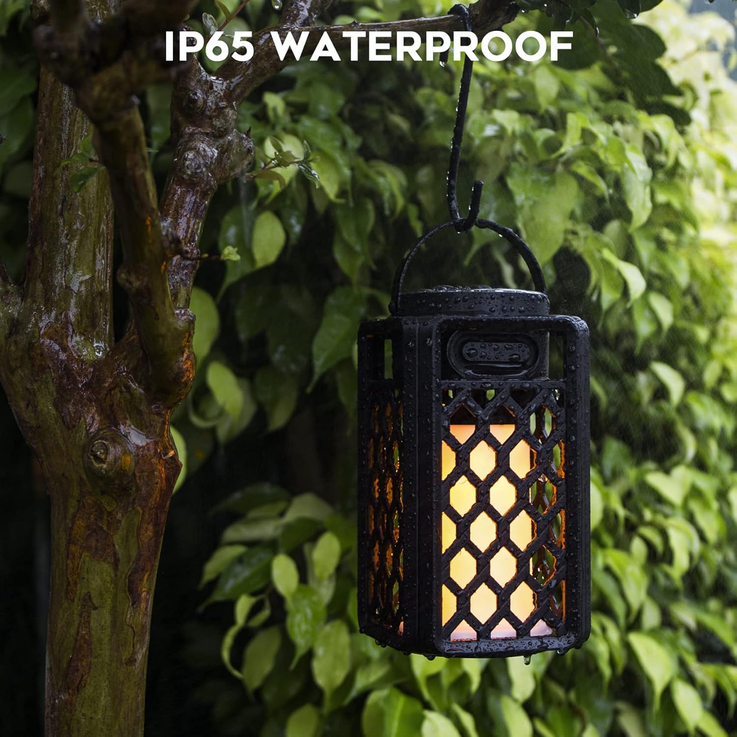 Outdoor Bluetooth Speaker Lantern with Flame Effect, Waterproof Wireless Patio Speaker, 10W Stereo Sound for Garden, Porch, Camping & Parties