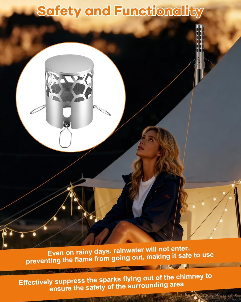 Portable Wood Burning Camping Tent Stove for Hot Tents, Hunting, Ice Fishing & Outdoor Cooking