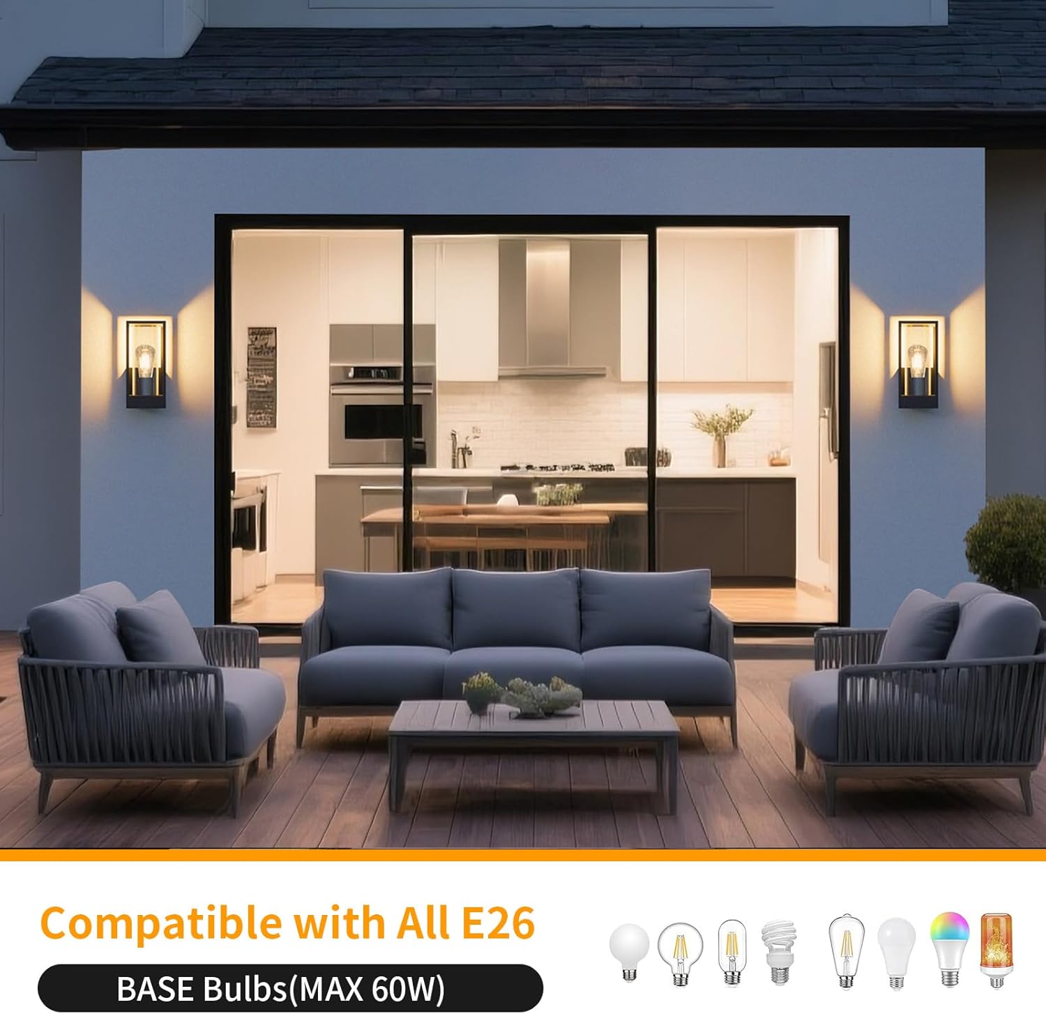 Modern Outdoor Wall Light  Waterproof Aluminum Porch Lantern for Front Door, Patio & Garage Stylish Exterior Lighting Fixture