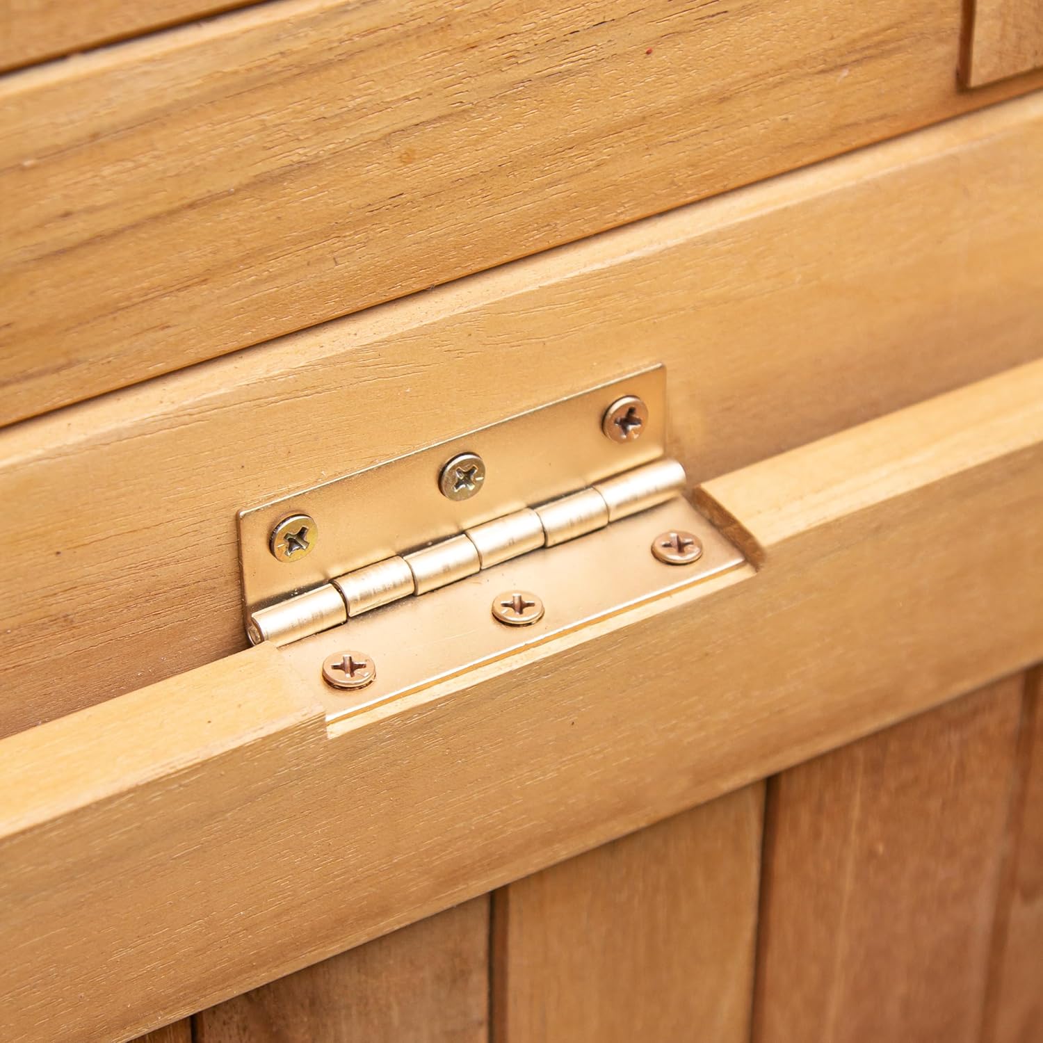 48-Inch Outdoor Teak Storage Deck Box with Soft-Close Lid, Weather-Resistant Patio Storage Chest for Pool, Garden, Cushions & Outdoor Essentials, 49 Gallon Capacity