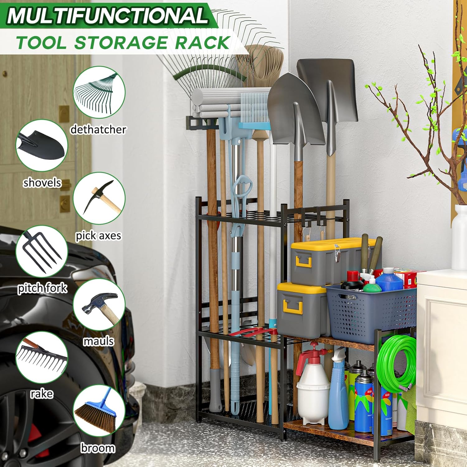 Multi-Purpose Storage Basket Organizer Set  Woven Shelves & Handled Storage Bins for Bathroom, Kitchen, Closet & Home Organization