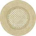 Handwoven Rattan Charger Plates Set of 4, Natural Decorative Table Placemats for Dining Table, Farmhouse & Boho Home Décor