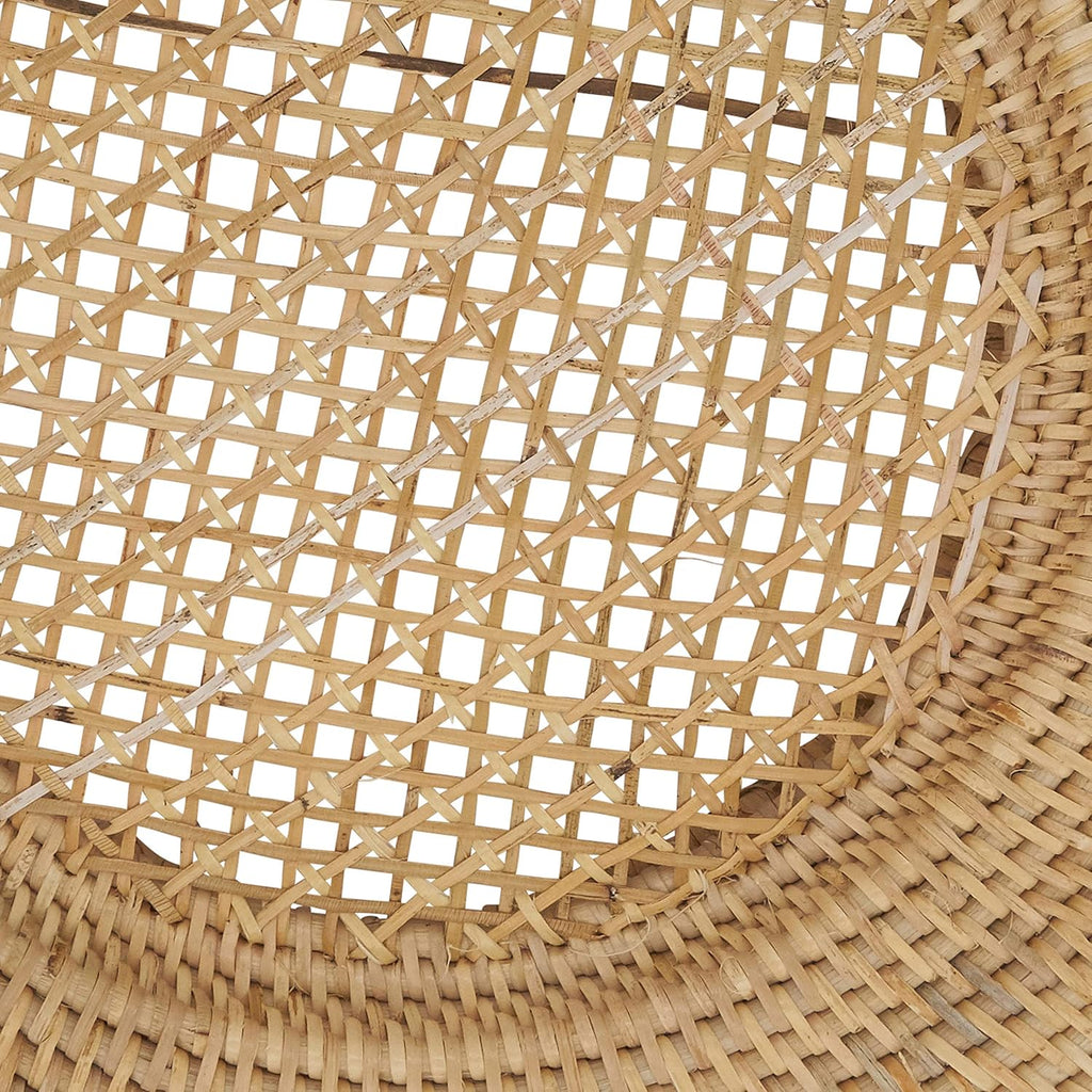 Handwoven Rattan Charger Plates Set of 4, Natural Decorative Table Placemats for Dining Table, Farmhouse & Boho Home Décor
