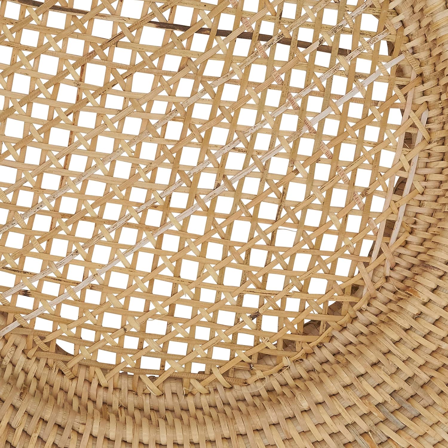 Handwoven Rattan Charger Plates Set of 4, Natural Decorative Table Placemats for Dining Table, Farmhouse & Boho Home Décor